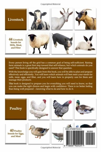 Raising cows, goats, sheep, pigs, rabbits, chickens, ducks, geese, and turkeys off grid