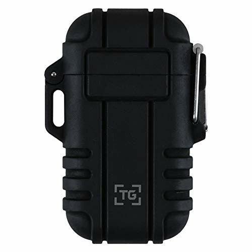 Black waterproof protective case with carabiner clip