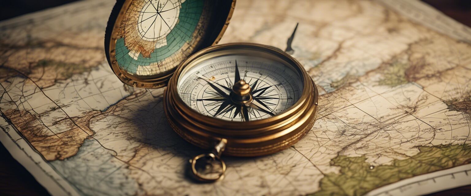 Compass and map for navigation