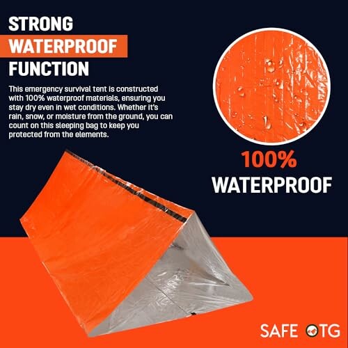 Emergency survival tent with strong waterproof function.