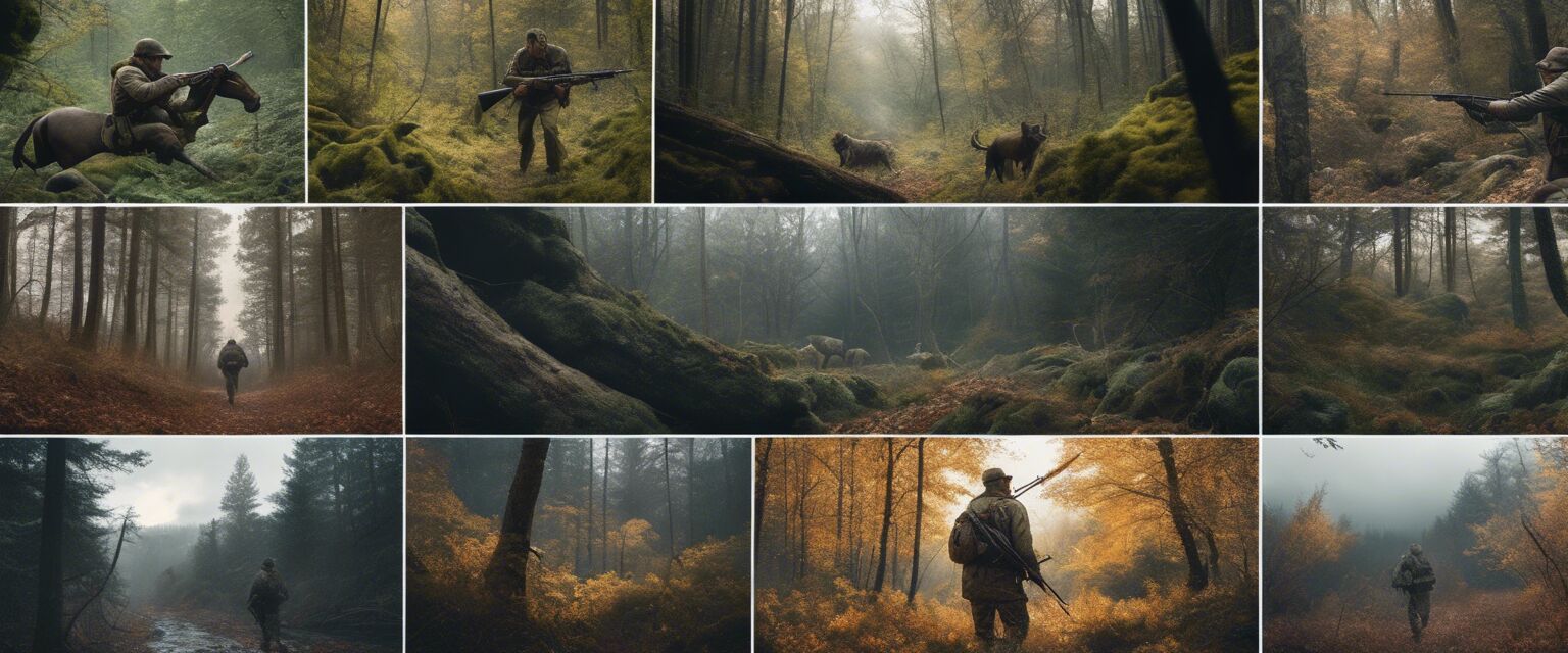 Collage of hunting techniques