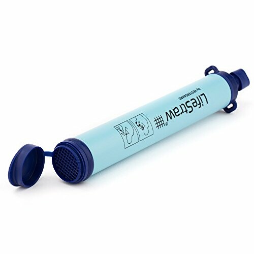 Lifestraw personal water filter with blue caps